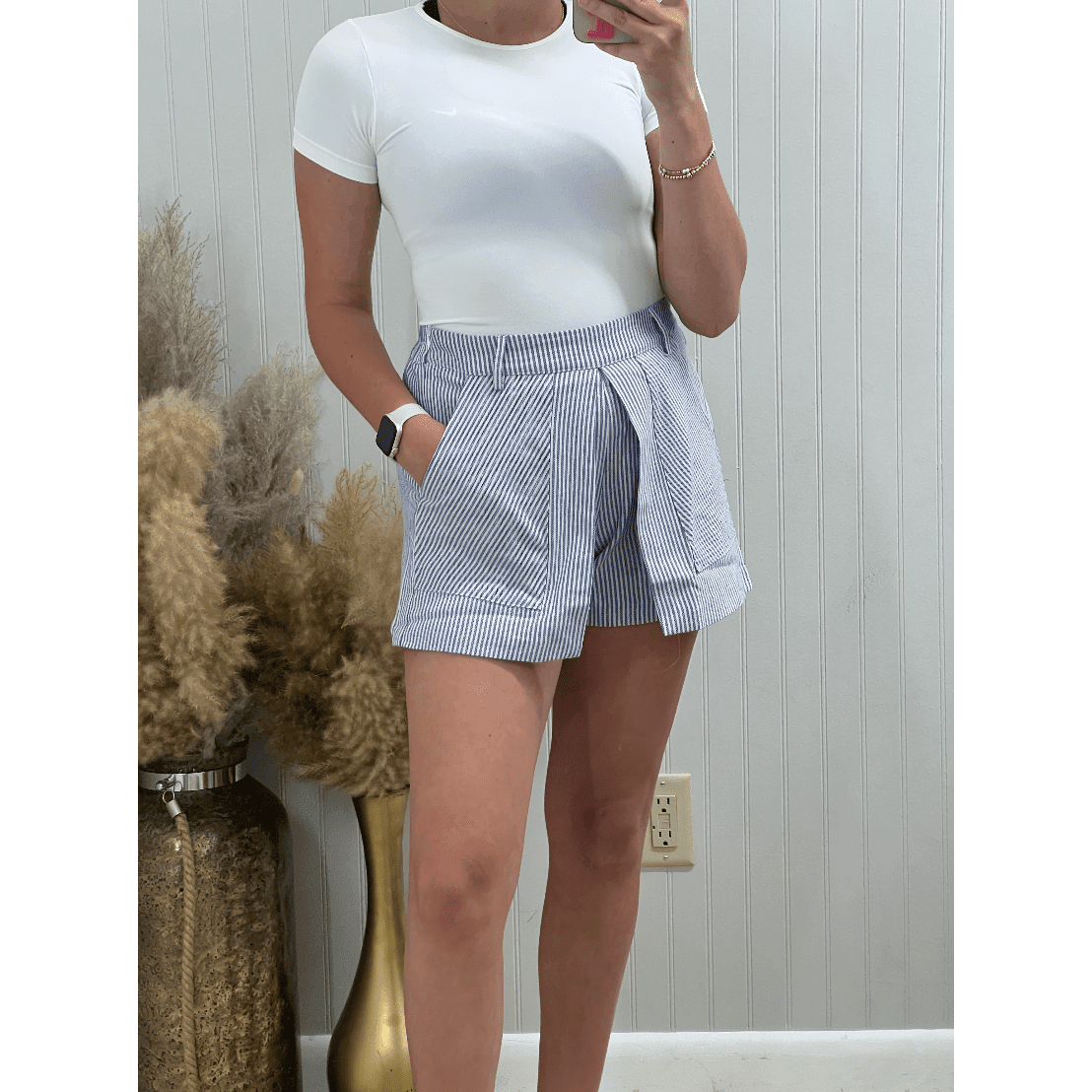 Striped High Waist Skort